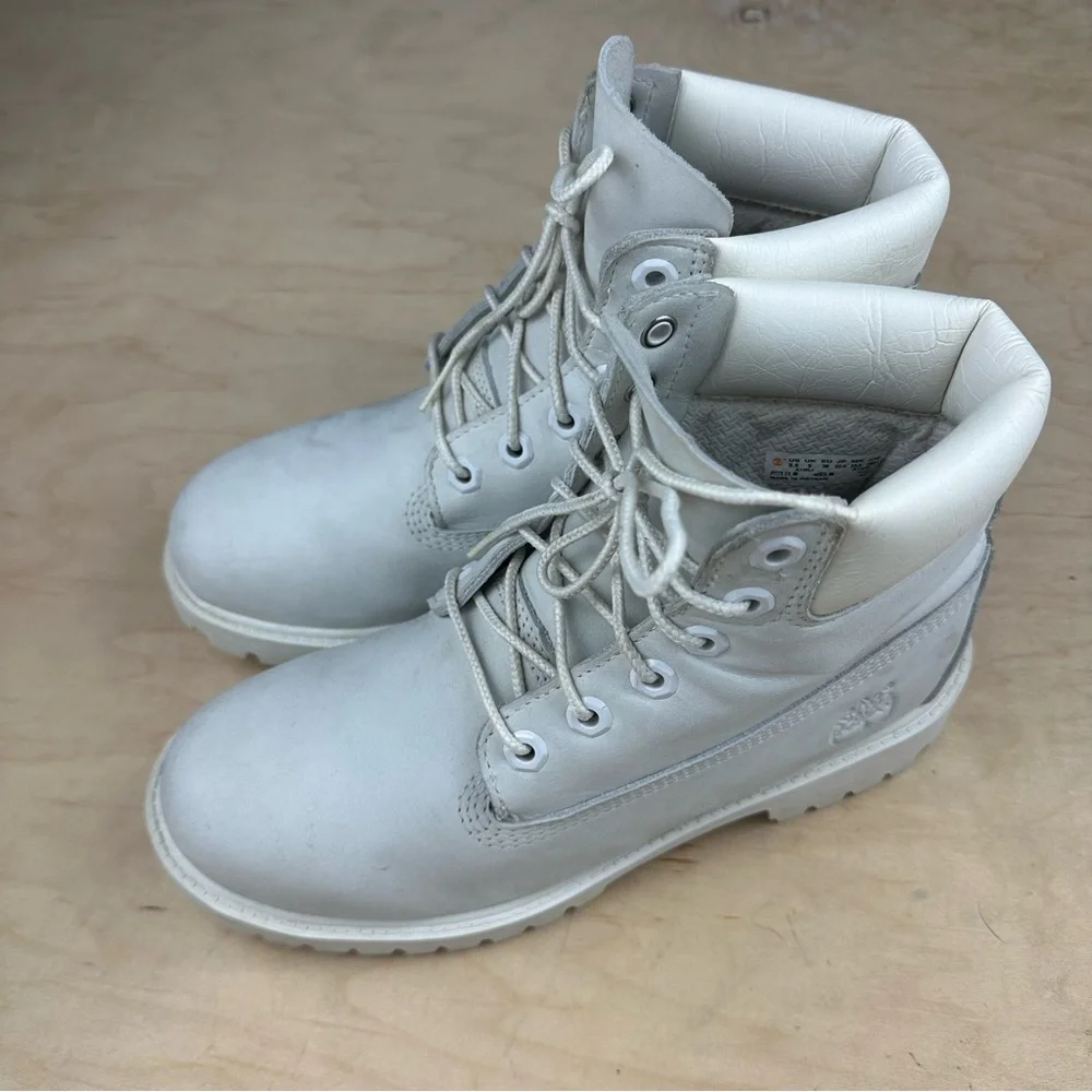 Timberland Light Gray Leather Boots boys